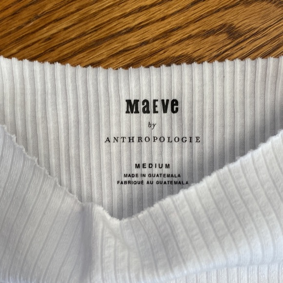 NWOT Anthropologie brand white ribbed tank size medium - Picture 6 of 8